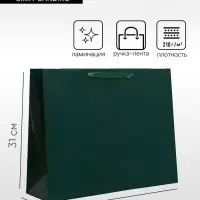 Пакет подарочный ламинированный горизонтальный &laquo;Изумрудный&raquo;, L 40&times;31&times;11.5 см