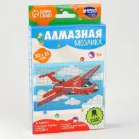 Алмазная мозаика с частичным заполнением на подставке для детей &laquo;Самолет&raquo;, 10&times;15 см, набор для творчества