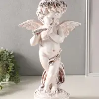 Фигура полистоун "Ангел играет на флейте" высота 43 см