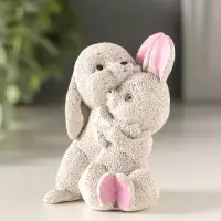Статуэтка "Кролики обнимаются" 7х5х4,5 см,  цвет серый