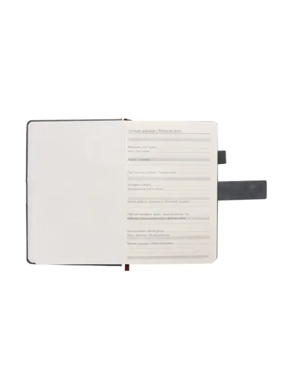 Ежедневник недатированный формат А5, с хлястиком, 128л, линия, пвх, Серый