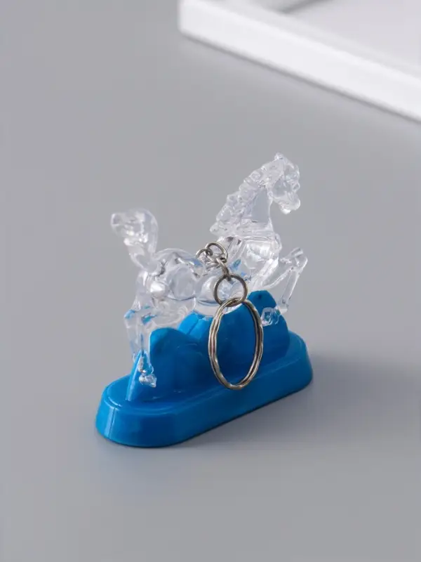 Фонарик брелок для ключей на кольце «Лошадь в горах», мигает, 6.5×2.5×6.2 см, МИКС