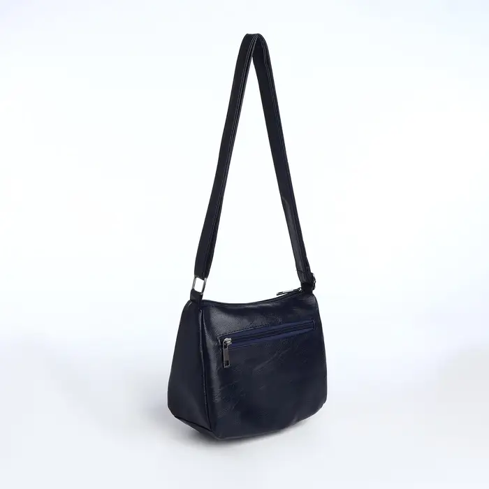 Сумка женская кросс-боди на молнии, 20&times;8.5&times;15 см, однотонная, синяя