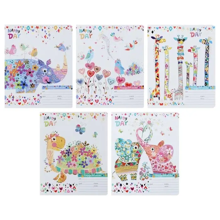 Тетрадь 24 листа в клетку &laquo;Счастливый день&raquo;, обложка мелованный картон, фольгирование, МИКС