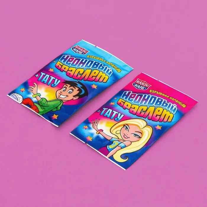 Карамель взрывная Карамель взрывная "Неоновый браслет", МИКС