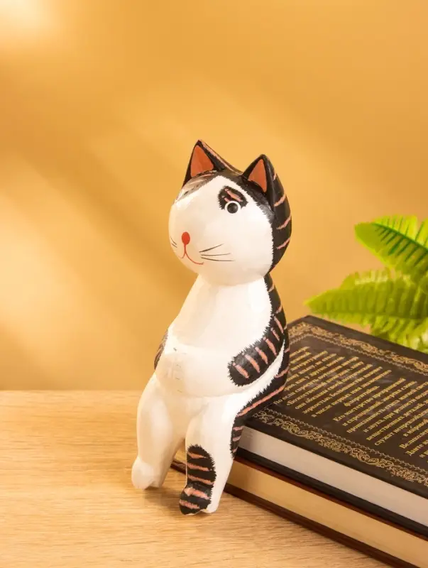 Сувенир «Кот сидячий», 5×6×14 см, дерево, коричневый
