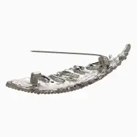 Брошь &laquo;Перо&raquo;, со стразами, белая в серебре