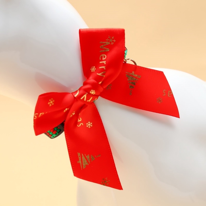 Ошейник + бант + новогодний подвес Ошейник + бант + новогодний подвес "Шарики", 30 х 1 см, капрон, зелёный