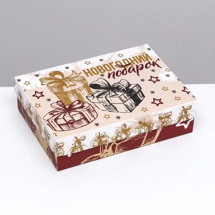 Коробка подарочная новогодняя складная &laquo;Изысканность&raquo;, 21&times;15&times;5.5 см