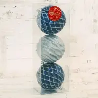 Ёлочные игрушки &laquo;Корнелия сеточка&raquo;, шары новогодние, d=10 см, набор 3 шт., серебристо-синий
