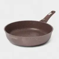 Сковорода Мечта &laquo;Гранит Brown&raquo;, d=30 см, стеклянная крышка, съёмная ручка, антипригарное покрытие, литой алюминий, коричневая