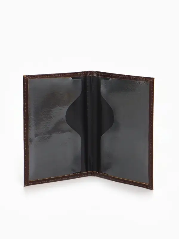 Обложка для паспорта, натуральная кожа, с объёмным гербом, коричневая