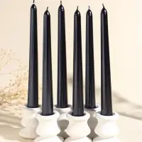 Набор свечей античных, 1.9&times;20 см, 6 шт., чёрный металлик
