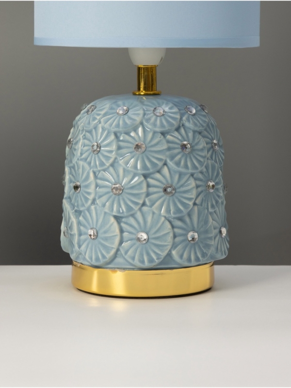 Лампа настольная "Букет" 1х40Вт Е14 голубой 14,5х14,5х30см МОДЕЛЬ: