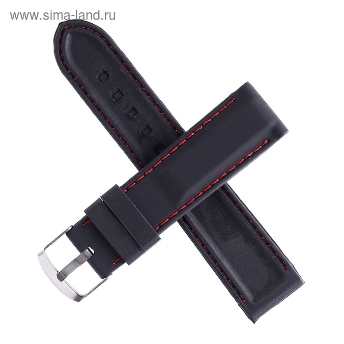 Ремешок для часов Ремешок для часов "Соломон" 20 мм, силикон, l-20 см, черный