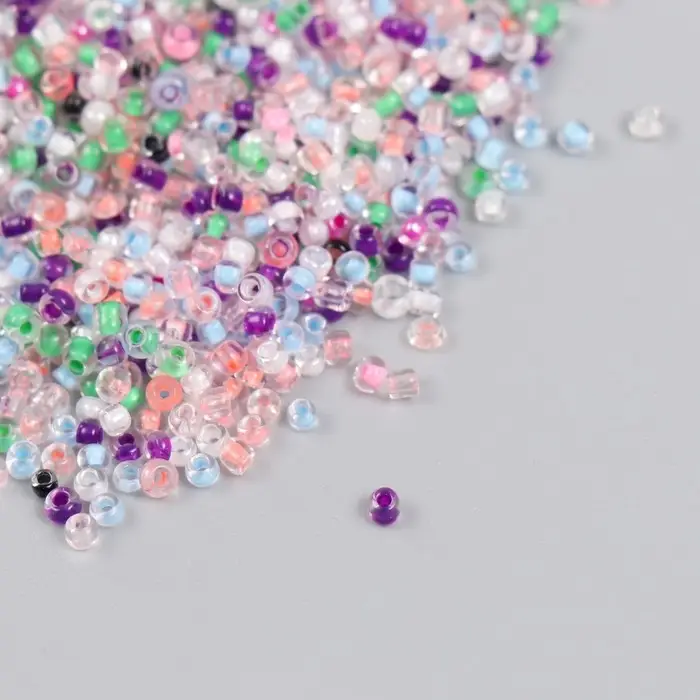 Бисер стекло 12/0  Бисер стекло 12/0 "Прозрачный цветной. Меланж" 30 гр