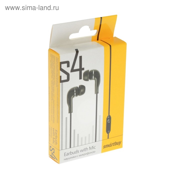 Наушники SmartBuy S4 SBH-011K, вакуумные, микрофон, 93 дБ, 16 Ом, 3.5 мм, 1 м, черные Наушники SmartBuy S4 SBH-011K, вакуумные, микрофон, 93 дБ, 16 Ом, 3.5 мм, 1 м, черные