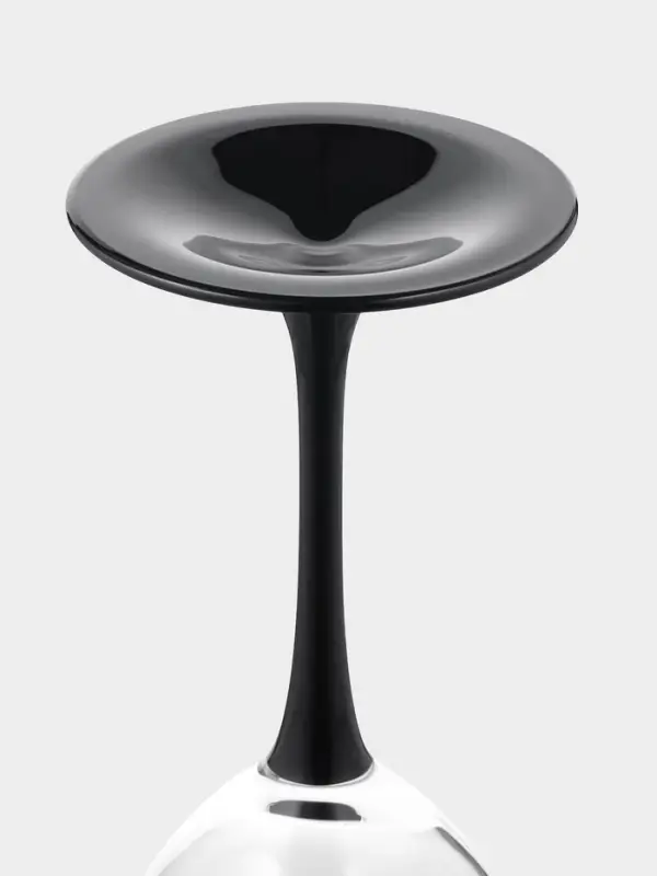 Бокалы для вина Luminarc Domino, 350 мл, размер одного бокала 7.5&times;20.5 см, набор 6 шт., стекло, прозрачные, чёрная ножка