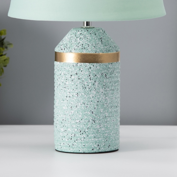Настольная лампа с абажуром RISALUX «Лорена», 1×Е14, 40 Вт, мятный, 22×22×37 см Настольная лампа с абажуром RISALUX «Лорена», 1×Е14, 40 Вт, мятный, 22×22×37 см