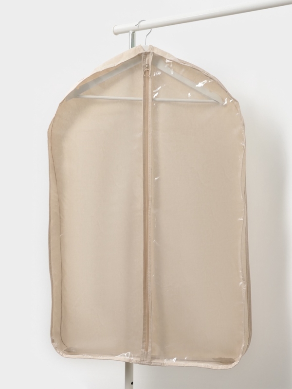 Чехол для одежды LaDо́m на молнии, размер 90х60 см, цвет бежевый, материал батист Чехол для одежды LaDо́m на молнии, размер 90х60 см, цвет бежевый, материал батист