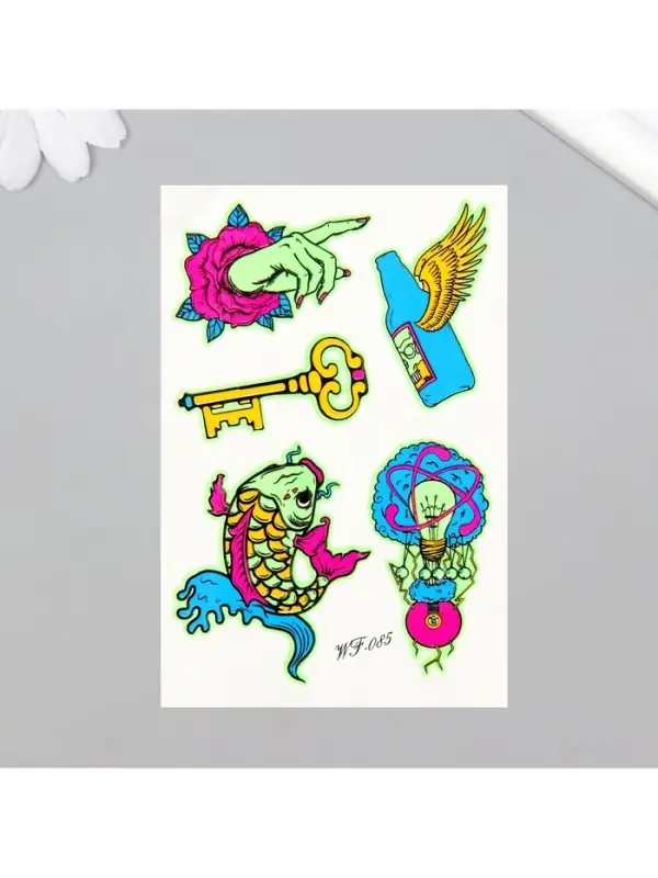 Переводные тату на тело светящиеся цветные «Чудные сны», 14.3×7.5 см