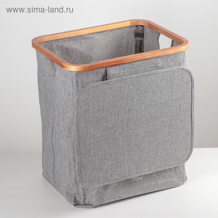 Корзина универсальная с крышкой «Минимал», 45×35×49,5 см, цвет серый Корзина универсальная с крышкой «Минимал», 45×35×49,5 см, цвет серый