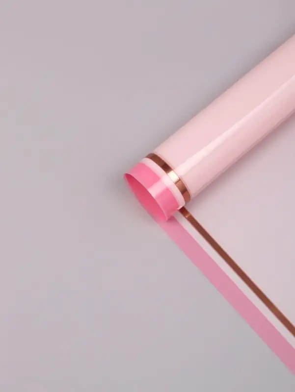 Плёнка для цветов &laquo;Двойная кайма&raquo;, светло-розовый, 57&times;57&plusmn;2 см