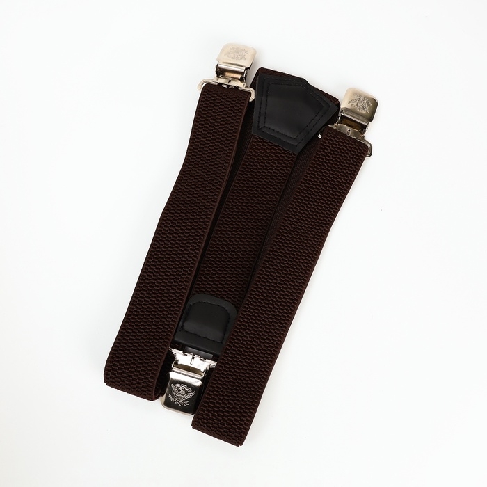 Подтяжки взрослые, ширина 3,8 см, цвет тёмно-коричневый Подтяжки взрослые, ширина 3,8 см, цвет тёмно-коричневый