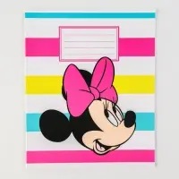 Тетрадь в линейку 12 листов, 5 видов МИКС, обложка мелованная бумага, &laquo;Минни Маус&raquo;