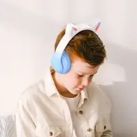 Наушники беспроводные, полноразмерные, с ушками кошки, Hoco W42, Bluetooth 5.0, с шумоподавлением, с микрофоном, 400 мАч, синие