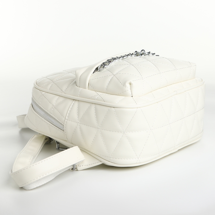 Рюкзак женский на молнии, цвет белый