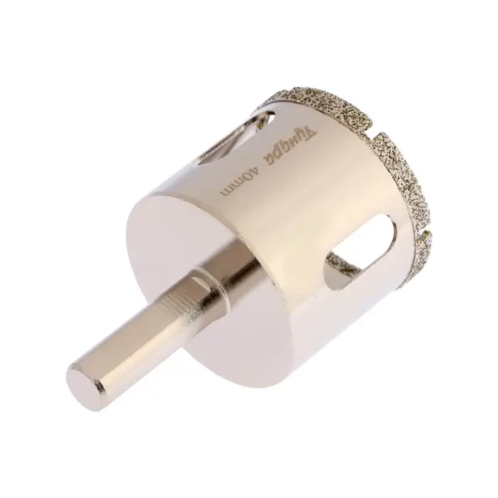 Сверло алмазное по стеклу и керамике ТУНДРА, трехгранный хвостовик, 40&times;65 мм