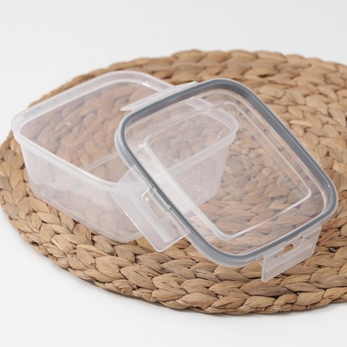 Контейнер для продуктов с защёлками, 800 мл, герметичная крышка, цвет прозрачный