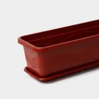 Ящик балконный для цветов Plast-Avenue, 60 см, пластик, терракотовый