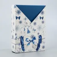 Коробка подарочная новогодняя складная «Новогодний бант», 21х 15 х 5 см