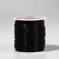 Нить для плетения, эластичная, 100&plusmn;1 м, d=1 мм, чёрная