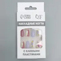 Накладные ногти &laquo;Пятнышки&raquo;, 12 шт., с клеевыми пластинами, форма миндаль, разноцветные