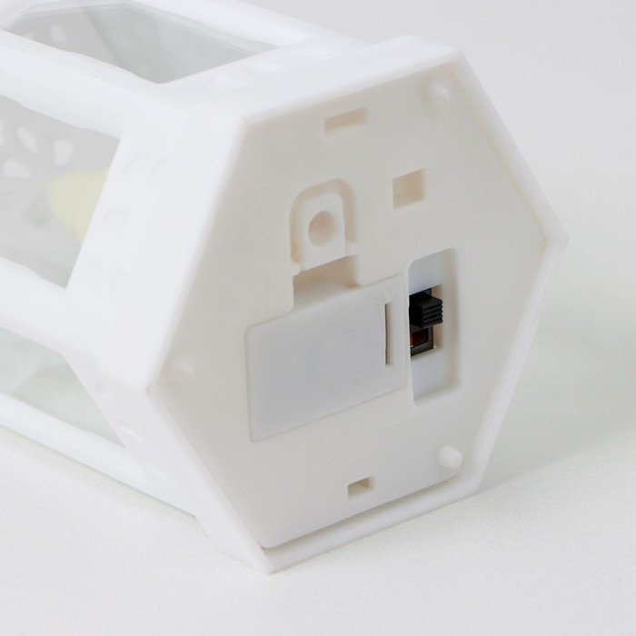 Ночник "Фонарь со свечей" LED от батареек 3хLR44 белый 6,3х5,5х11,5 см RISALUX