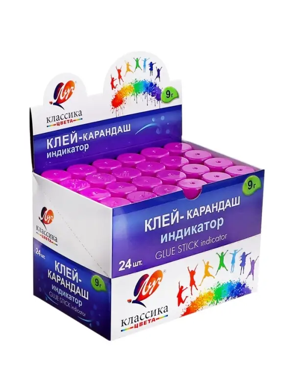 Клей-карандаш Луч «Классика цвета», с индикатором, PVP, 9 г Клей-карандаш Луч «Классика цвета», с индикатором, PVP, 9 г