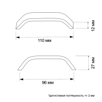 Ручка скоба РС109, м/о 96 мм, цвет хром, 4 шт TMP