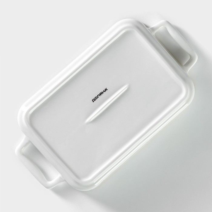 Форма для выпечки из жаропрочной керамики прямоугольная Доляна «Лимон», 27×15 см, цвет белый Форма для выпечки из жаропрочной керамики прямоугольная Доляна «Лимон», 27×15 см, цвет белый