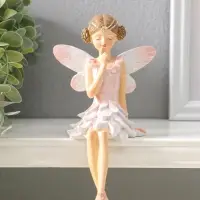 Сувенир полистоун "Девочка-бабочка в светло-розовом платье" на полку 17 см