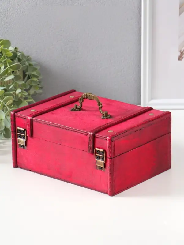 Шкатулка для украшений &laquo;Сундучок. Средневековье&raquo;, дерево, с клёпками, 9.5&times;22&times;15.5 см