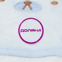 Мочалка варежка детская Доляна &laquo;Мишка&raquo;, для купания, 16 см, голубая