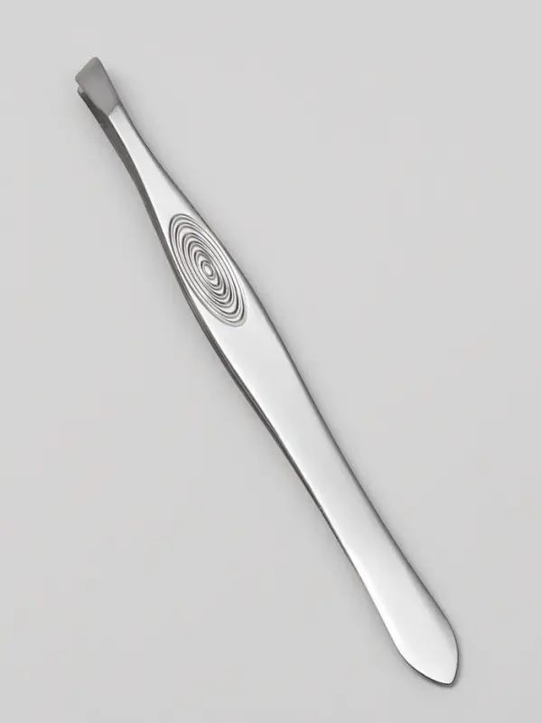 Пинцет для бровей и ресниц, скошенный, узкий, 9 см