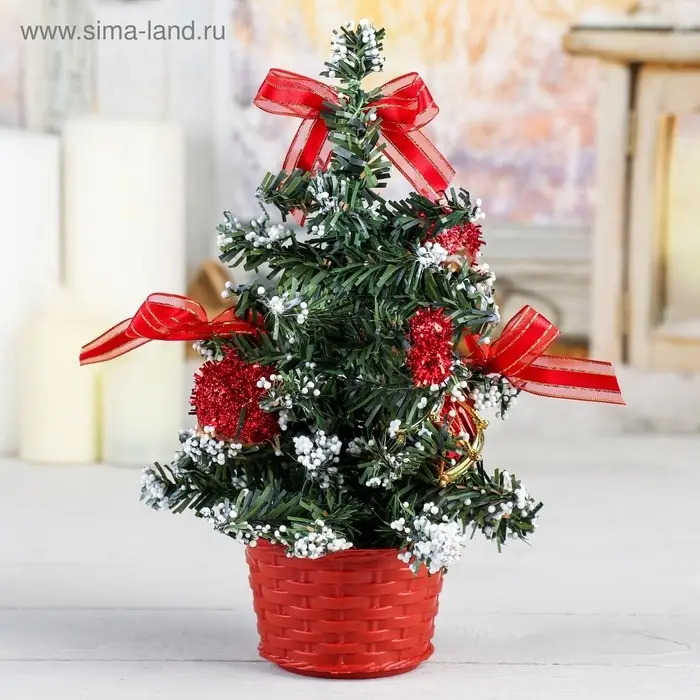 Искусственная ёлка настольная &laquo;Зимнее волшебство. Снег&raquo;, 20 см, ПВХ ветки отгибаются