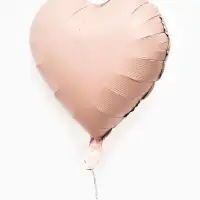 Воздушные шары фольгированные 17" "Сердце" цвет розовый сатин, набор 5 штук