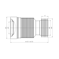 Гофра для унитаза "АНИ Пласт" K828, гибкий