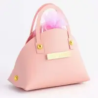 Кожанная подарочная сумочка 14 х 6,5 х 12,8 см розовая