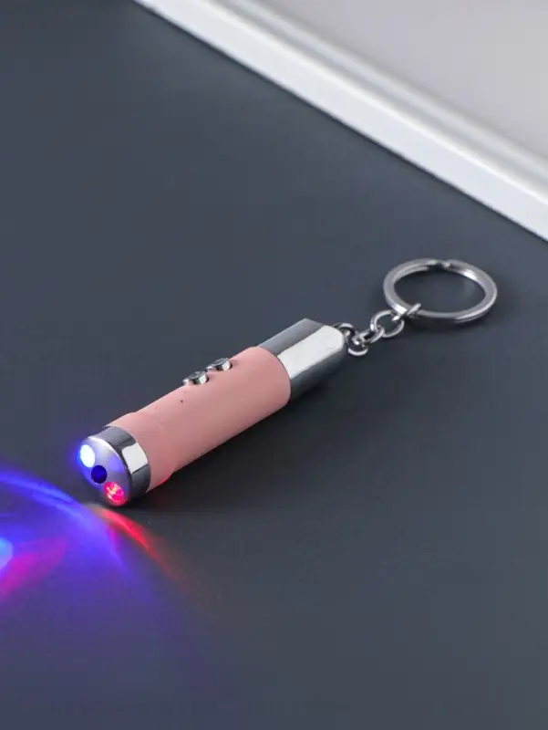Фонарик-лазер брелок для ключей на кольце "Пастель" USB 4 режима МИКС 1,7х1,7х8 см